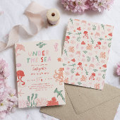 シーガールバースデーパーティーの下で 招待状