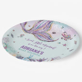 シーガールベイビーシャワーの下のシックな人魚の尾 ペーパープレート (アングル)