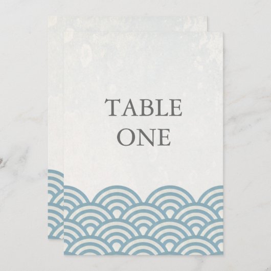シーガ日本の様式化された波の大きなテーブル番号 招待状 (正面/裏面)