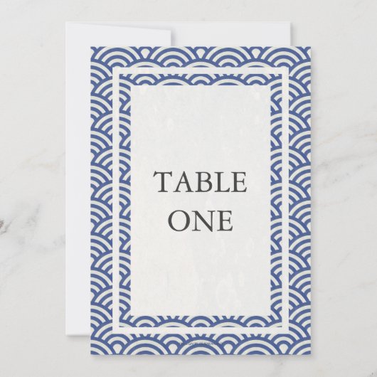 シーガ日本の様式化された波の大きなテーブル番号 招待状 (裏面)
