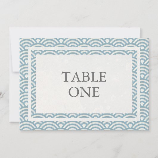 シーガ日本の様式化された波の大きなテーブル番号 招待状 (正面)