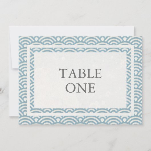 シーガ日本の様式化された波の大きなテーブル番号 招待状 (裏面)