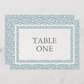 シーガ日本の様式化された波の大きなテーブル番号 招待状 (正面/裏面)