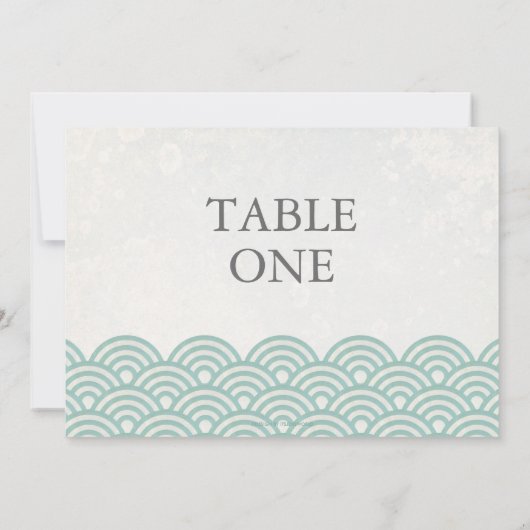 シーガ日本の様式化された波の大きなテーブル番号 招待状 (裏面)