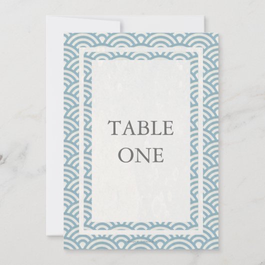 シーガ日本の様式化された波の大きなテーブル番号 招待状 (裏面)