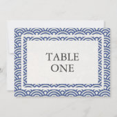シーガ日本の様式化された波の大きなテーブル番号 招待状 (裏面)
