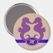 シーキスパープルモノグラムのステートルームドアマーカー マグネット (正面/裏面)