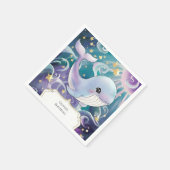 シーキッシンプルズクジラ誕生日の下で スタンダードカクテルナプキン (角)