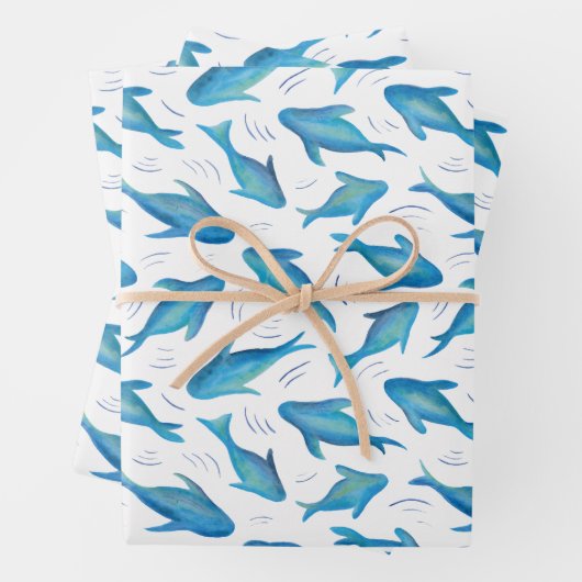 シーキッズ海サメの下 ラッピングペーパーシート (インサイチュ)