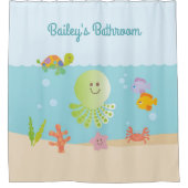 シーキッドのバスルームの下 シャワーカーテン (正面)