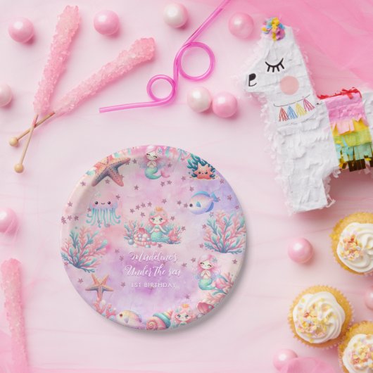 シーキッド誕生日の下 ペーパープレート (パーティー)