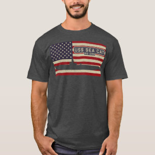 シーキャットSS399第2次世界大戦バラオ級潜水艦ヴィンテージUS Tシャツ