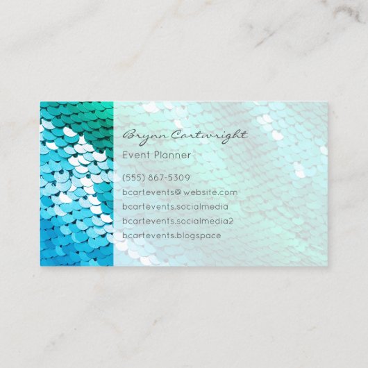 シーキン名刺青緑の人魚 名刺 (裏面)