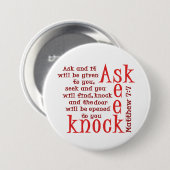 シークのノックを頼んで下さい 缶バッジ (正面&裏面)