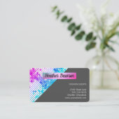 シークインとグリッターカラフル/ /グレー 名刺 (スタンド正面)