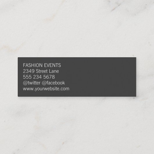 シークインとグリッター スキニー名刺 (裏面)