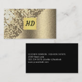 シークインとグリッター/金ゴールドルクス 名刺 (正面/裏面)