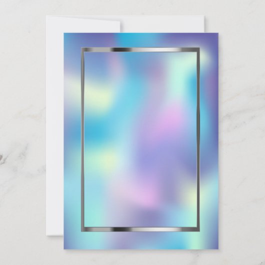 シークイングリッタードレスホログラフィー50誕生日 招待状 (裏面)