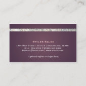 シークイングリティージーグラムパープルビジネスカード 名刺 (裏面)