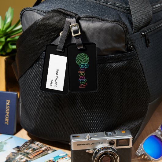 シークイングロー編み物 ラゲッジタグ (正面&裏面)