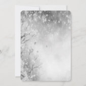 シークインズドレスウィンターランドスケープブライダルシャワー 招待状 (裏面)