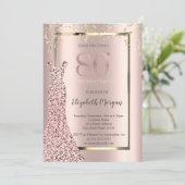 シークインズドレスバラ金ゴールド80th誕生日 招待状 (スタンド正面)