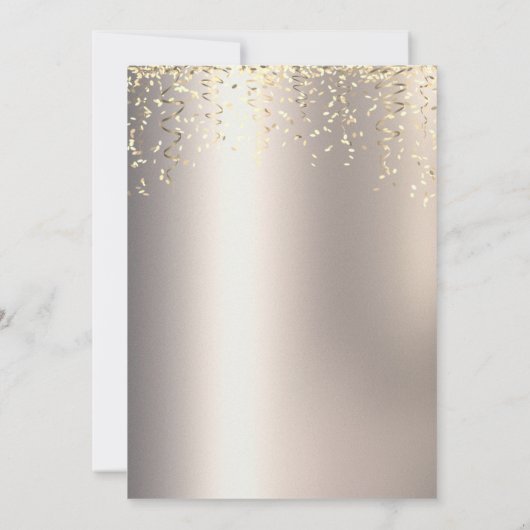 シークインズドレス紙吹雪アイボリー40th誕生日 招待状 (裏面)