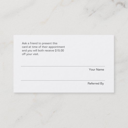 シークインフェイクズ美しいサロンフレンドブラックを参照 紹介カード (裏面)