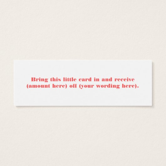 シークインフェイクヘアサロンとスパギフト証明書 (裏面)