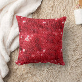 シークインフェイク – 赤いシークインパターン クッション (ブランケット)