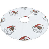 シークインブラックサンタクロースクリスマスクリスマスツリースカート ブラッシュドポリエステルツリースカート (アングル)