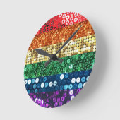 シークインプライドフラグ ラウンド壁時計 (傾斜)