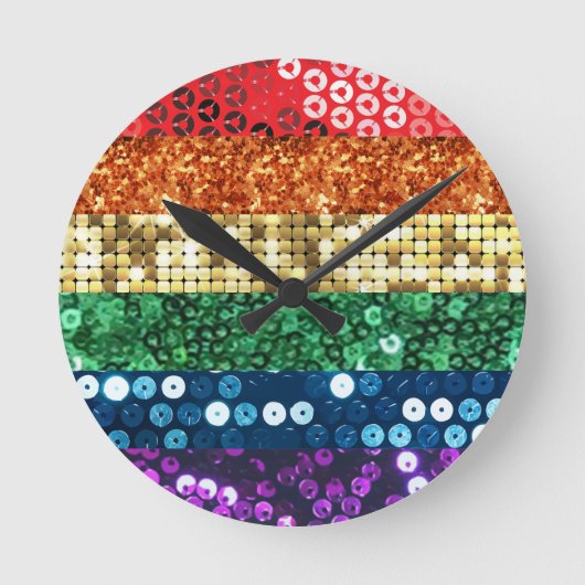 シークインプライドフラグ ラウンド壁時計 (正面)