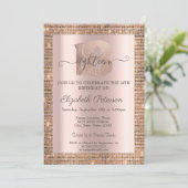 シークインモダンズフレームバラ金ゴールド18誕生日 招待状 (スタンド正面)