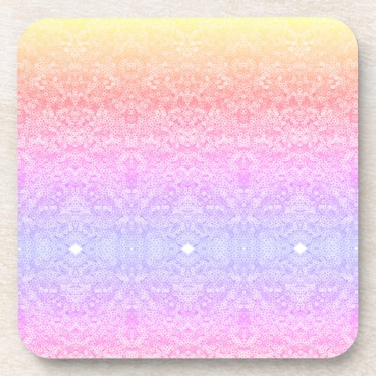 シークインレースグラデーション模様ピンク金ゴールド紫 コースター (正面)