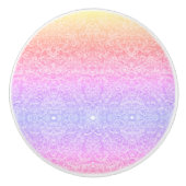 シークインレースパターンのグラデーションピンクの金ゴールド紫 セラミックノブ (正面)