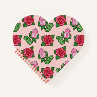 シークイン図解入りの、写真付きのバラ ノートブック