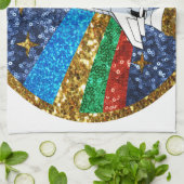 シークイン宇宙船 キッチンタオル (折り畳み)