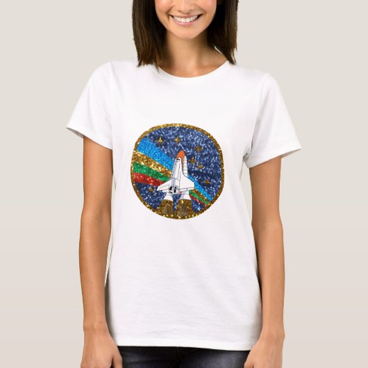 シークイン宇宙船 Tシャツ (正面)