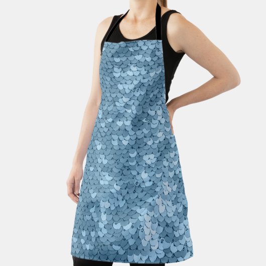 シークイン生地：スカイブルーきらめく。 エプロン (インサイチュ)