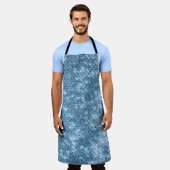 シークイン生地:スカイブルーきらめく。 エプロン (着用した状態)