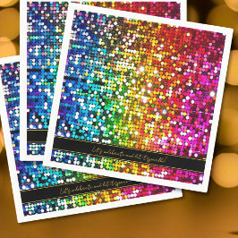 シークイン祝ズきらめくス スタンダードカクテルナプキン