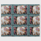 シークイン象の包み紙 ラッピングペーパー (フラット)