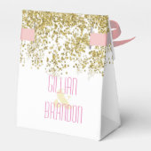 シークイン金ゴールドとバラ水彩色ありがとう フェイバーボックス (裏面サイド)