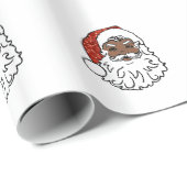 シークイン黒サンタクロース ラッピングペーパー (ロールコーナー)