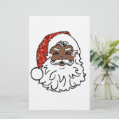 シークイン黒サンタクロース 便箋 (スタンド正面)