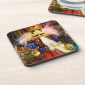 シークイン・ナツクラッカー兵士のクリスマス装飾 コースター (左側)