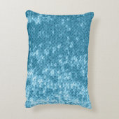 シークイン、抽象芸術バック付きのスカイブルーの光沢のある布 アクセントクッション (裏面(縦))