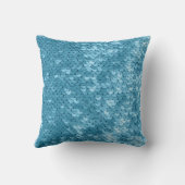 シークイン、抽象芸術バック付きのスカイブルーの光沢のある布 クッション (裏面)