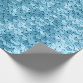 シークイン、抽象芸術バック付きのスカイブルーの光沢のある布 ラッピングペーパー (角)